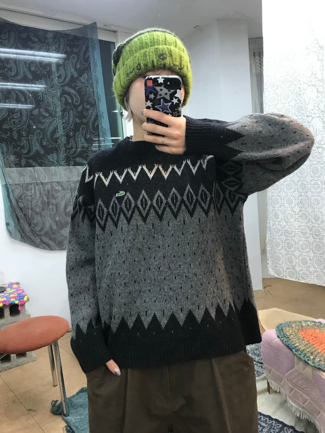 라코스테 여성 에스닉 자수 니트 상품이미지1