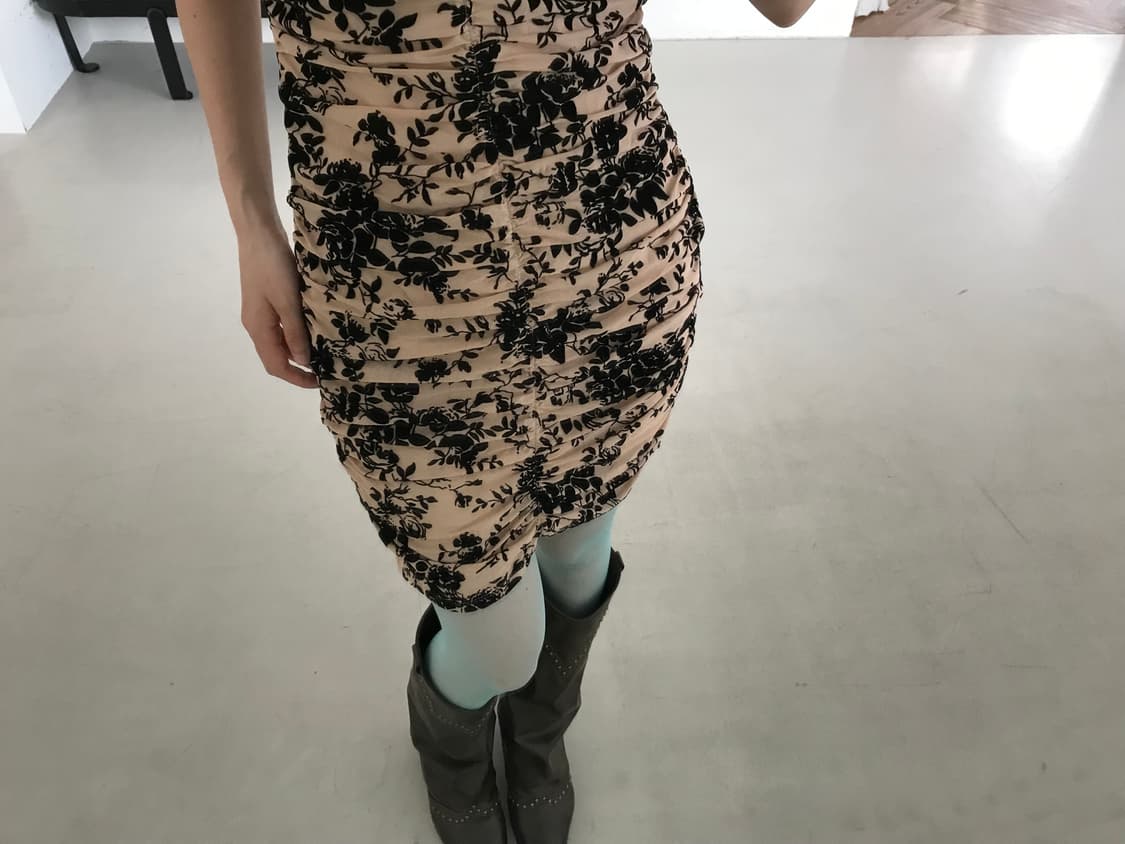 vintage pattern shirring one-piece 상품이미지5