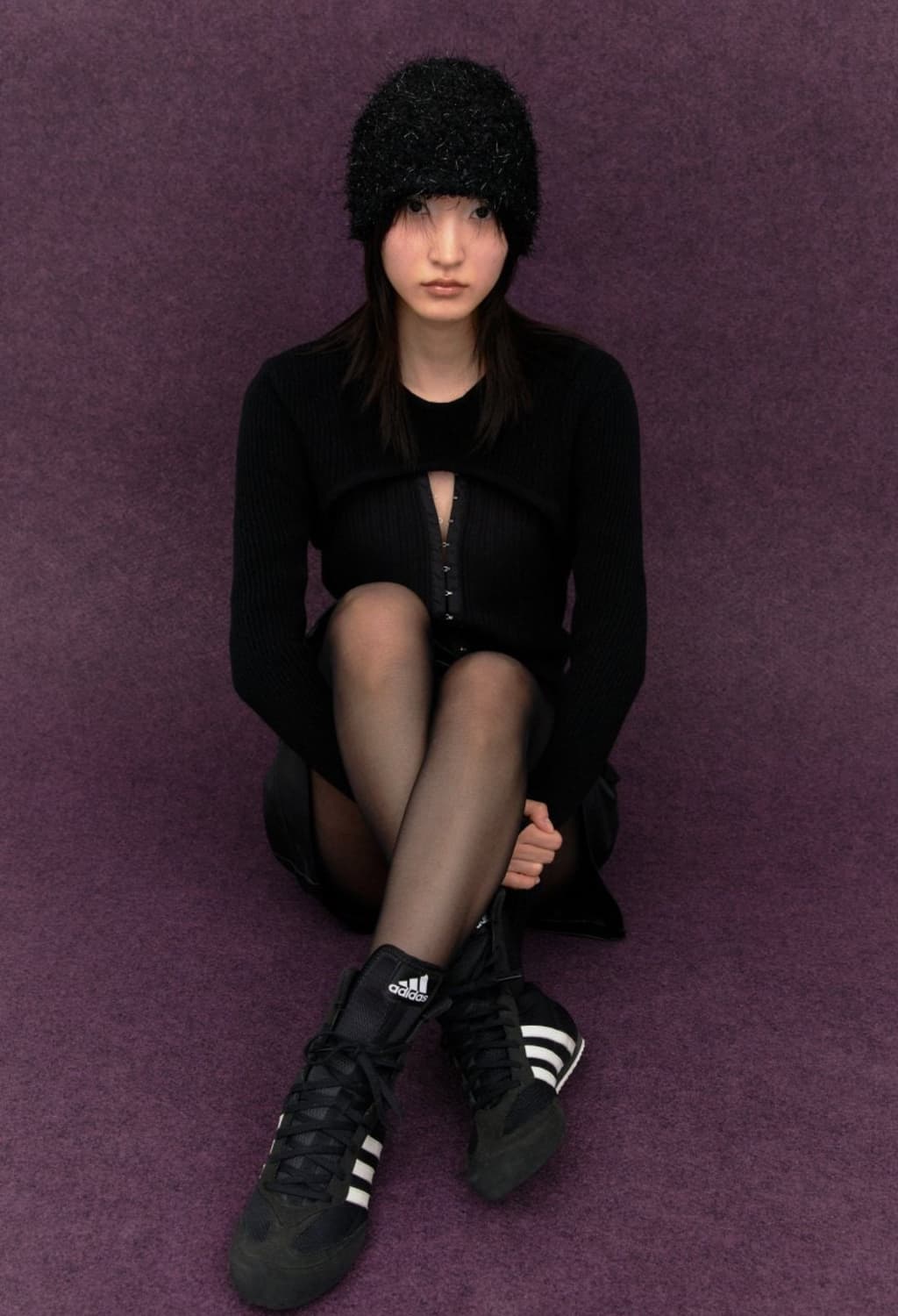 택o새제품) 인사일런스X고로고라 글리터 비니 블랙 상품이미지2