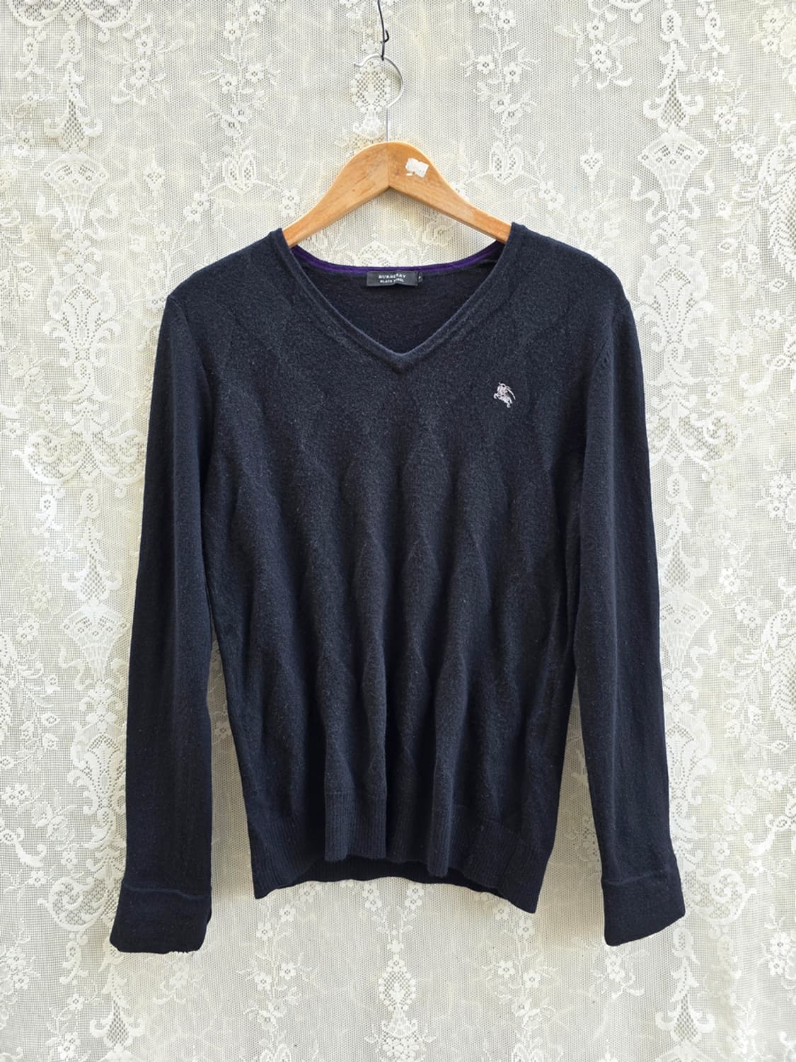 버버리 블랙라벨 아가일 브이넥 니트 상품이미지1