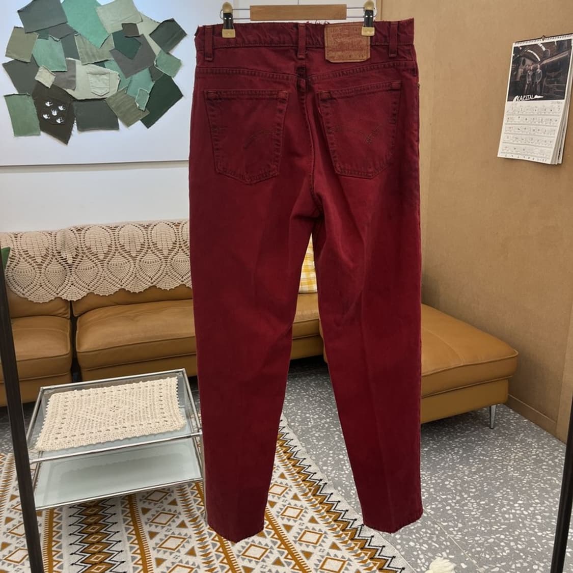 리바이스 550 빈티지 레트로 버건디와인 데님팬츠 L C10568 상품이미지4