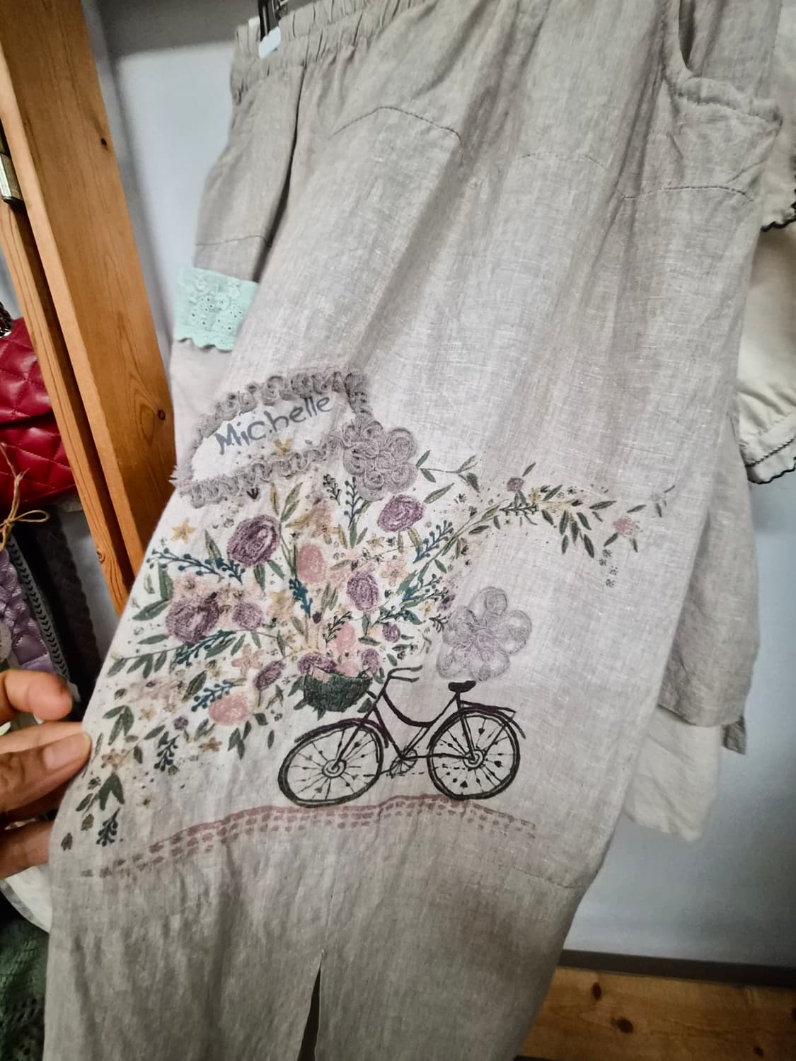 michelle 미셸 린넨 셋업. 린넨 쎄일러 퍼프블라우스 상품이미지7