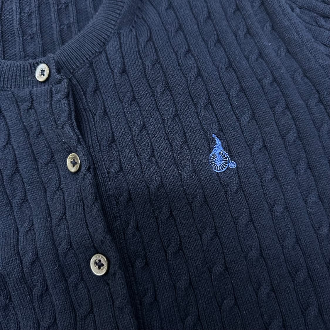 빈폴 여성 케이블 꽈배기 가디건 니트 네이비 S 상품이미지3