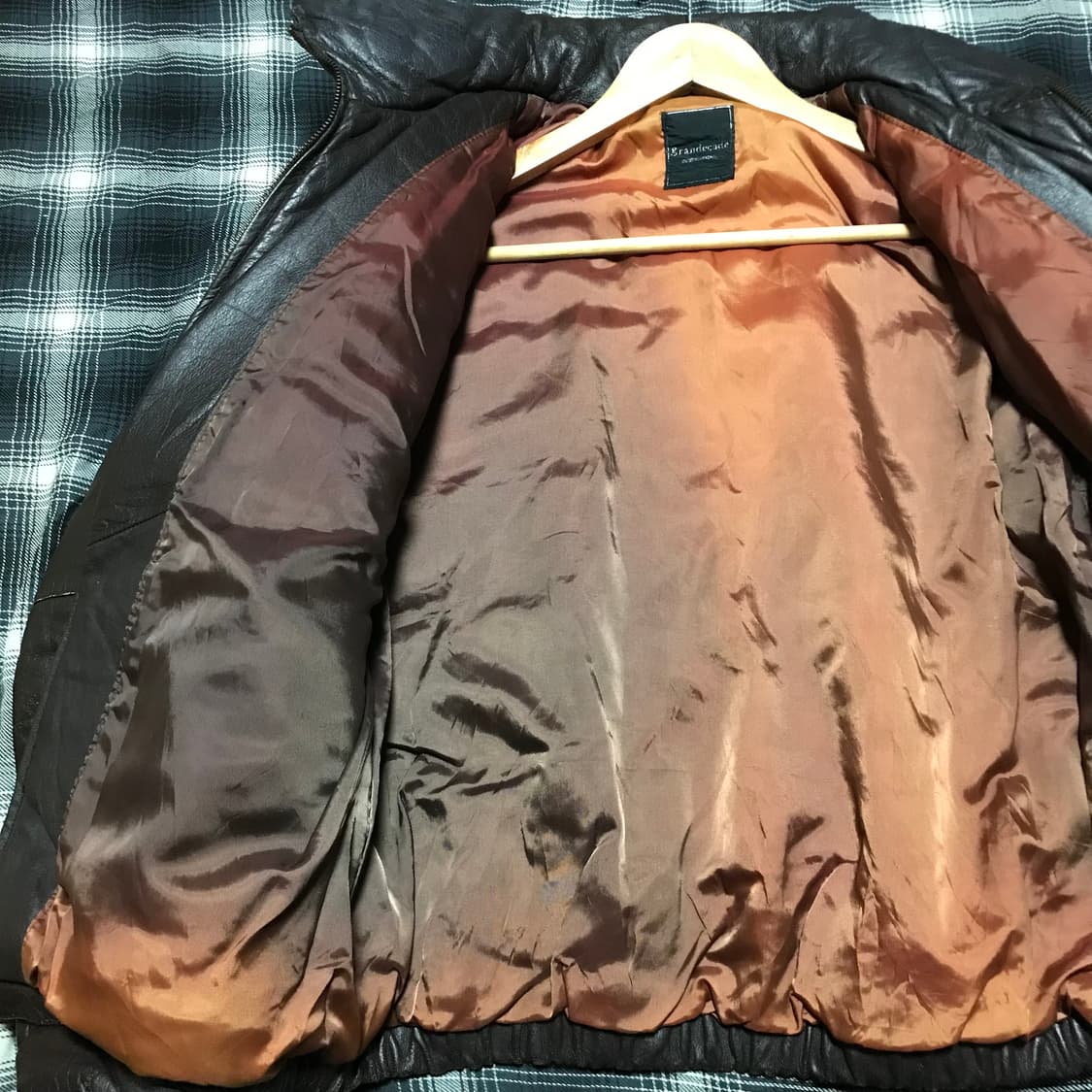 재팬 90s 리얼 카우레더 브라운 숏 패딩 상품이미지7