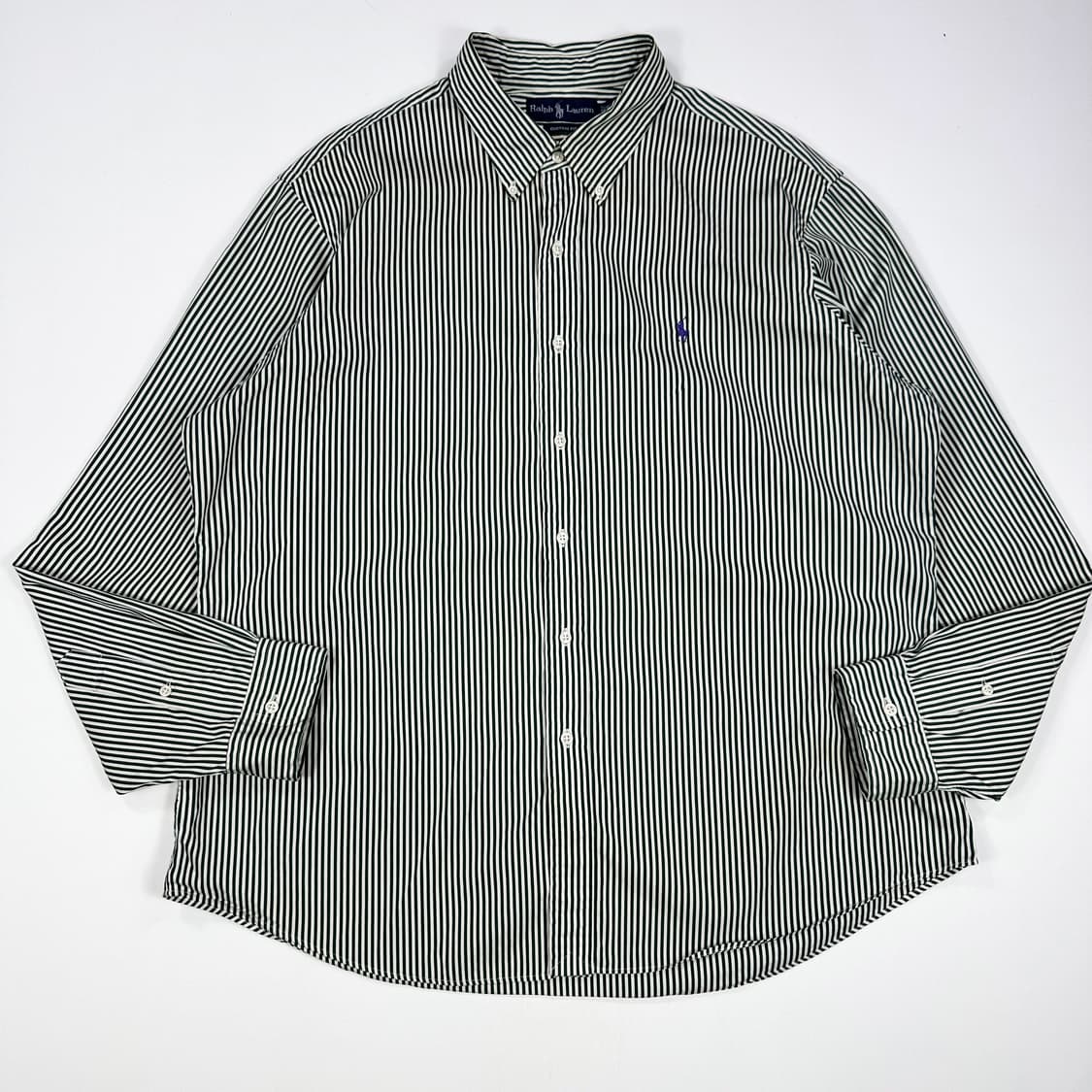 폴로 랄프로렌 커스텀핏 스트라이프 셔츠 그린 2XL 상품이미지1