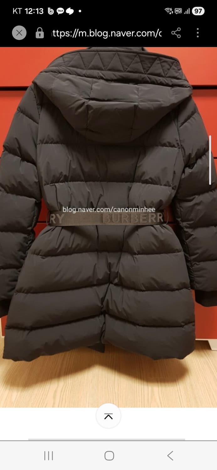버버리 벨트 하프 패딩 상품이미지10