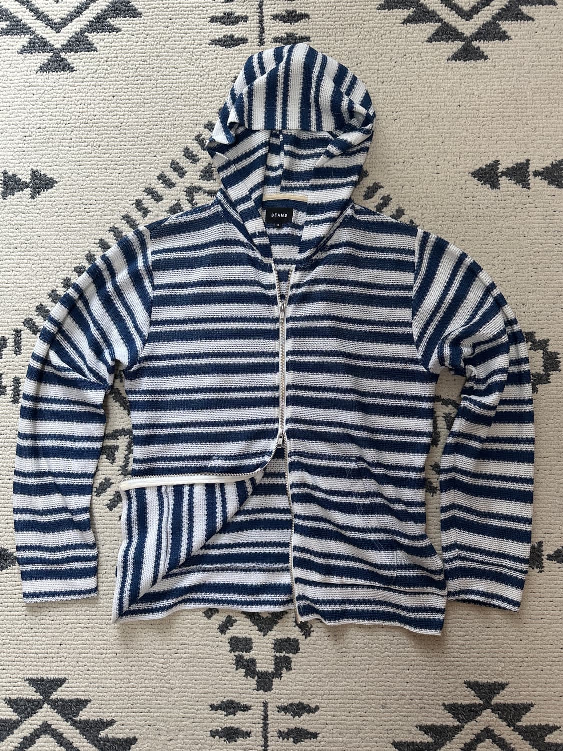 Beams Border Mesh Zip Hoodie 상품이미지1