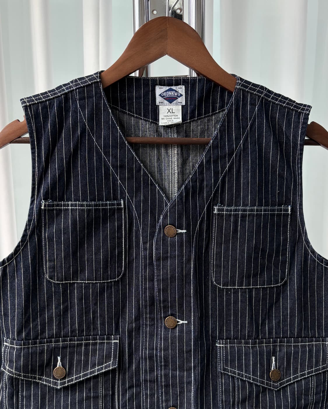 [XL]OKONKWO 오콘쿼 와바시 데님 워크 베스트 상품이미지3