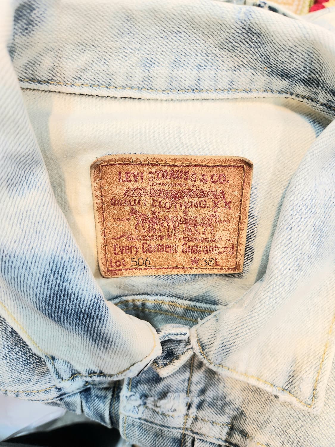 90s 리바이스 LVC 506XX 빅E 1세대 셀비지 데님자켓 상품이미지7