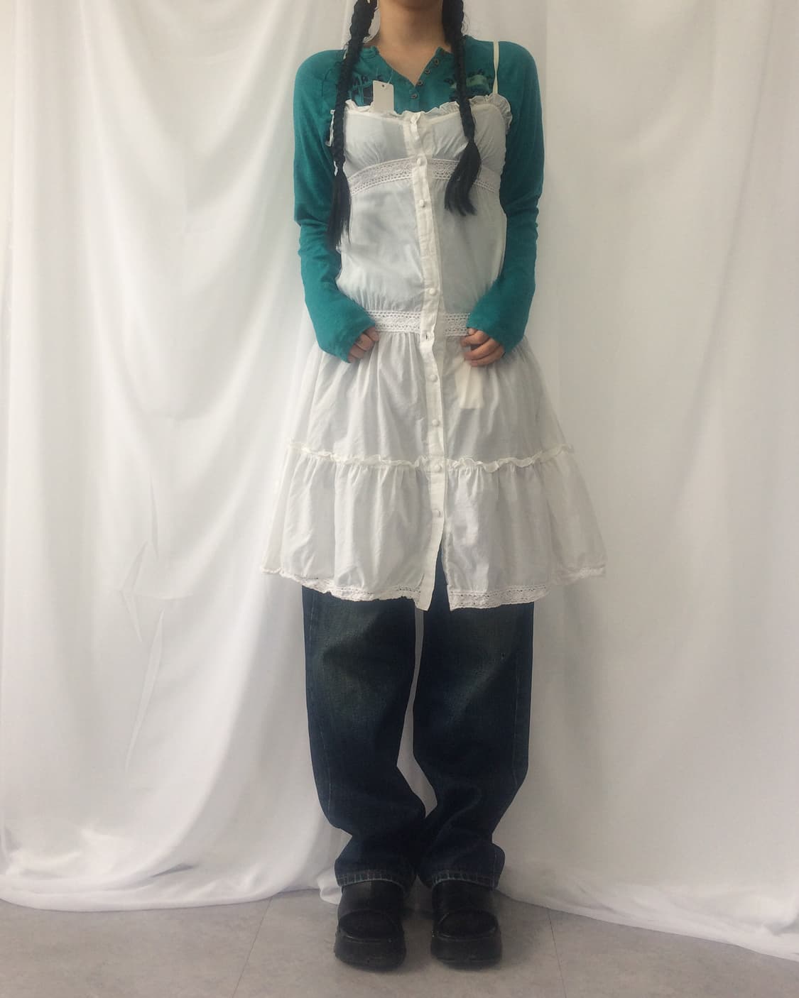 White sleeveless onepiece 상품이미지1