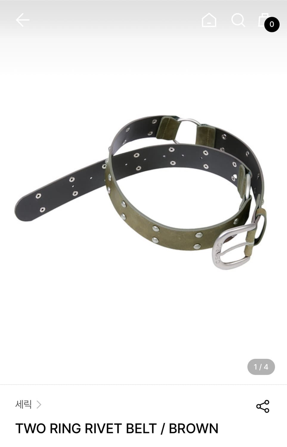 세릭 cerric TWO RING RIVET BELT / Brown 상품이미지2