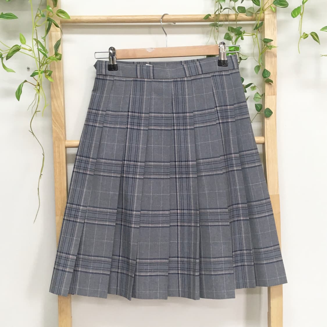 JPN/ 그레이플리츠스커트 미디스커트 미디플리츠스커트 그레이체크스커트 상품이미지4