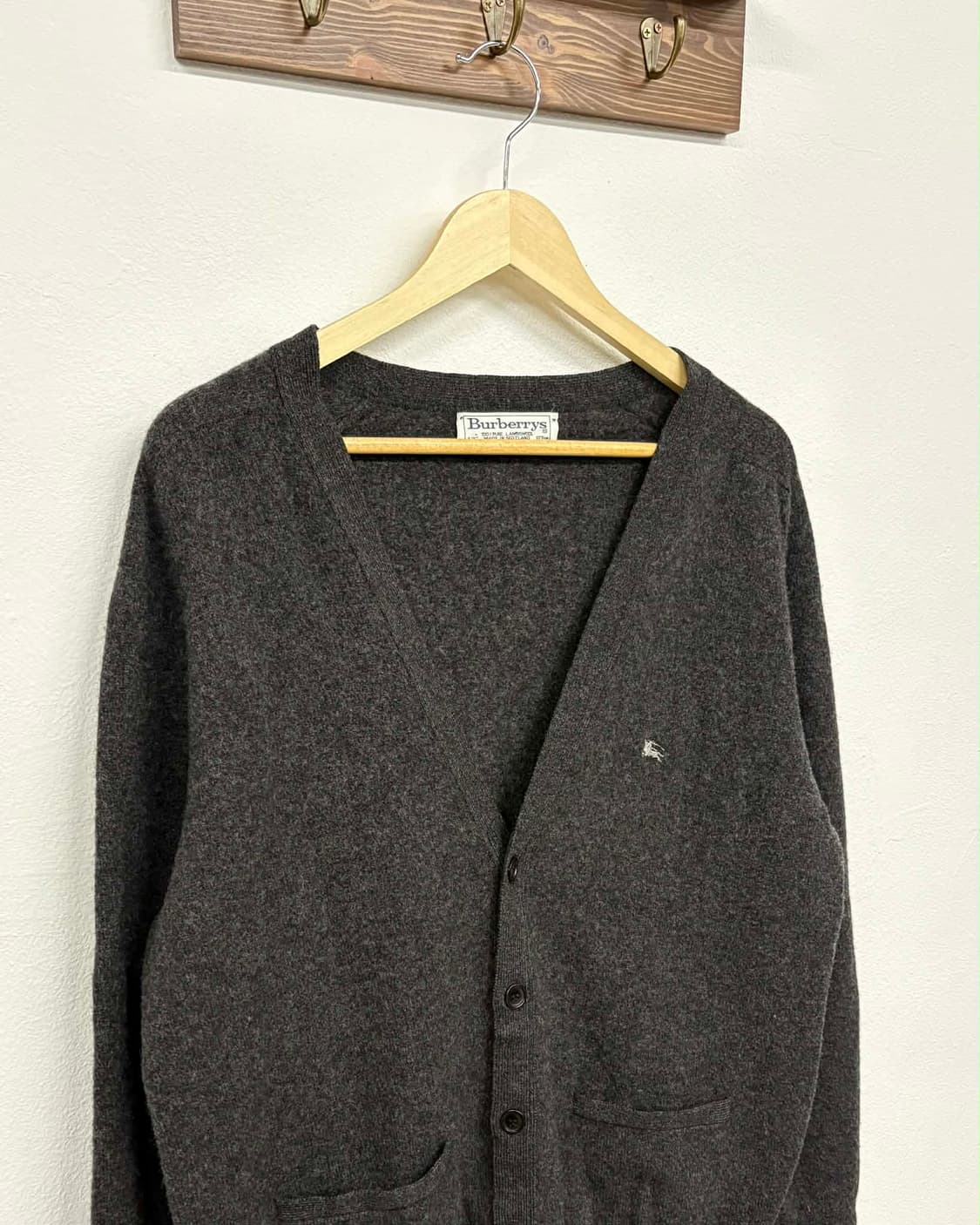 [M] 버버리 90s 그레이 램스울 니트 가디건 상품이미지5