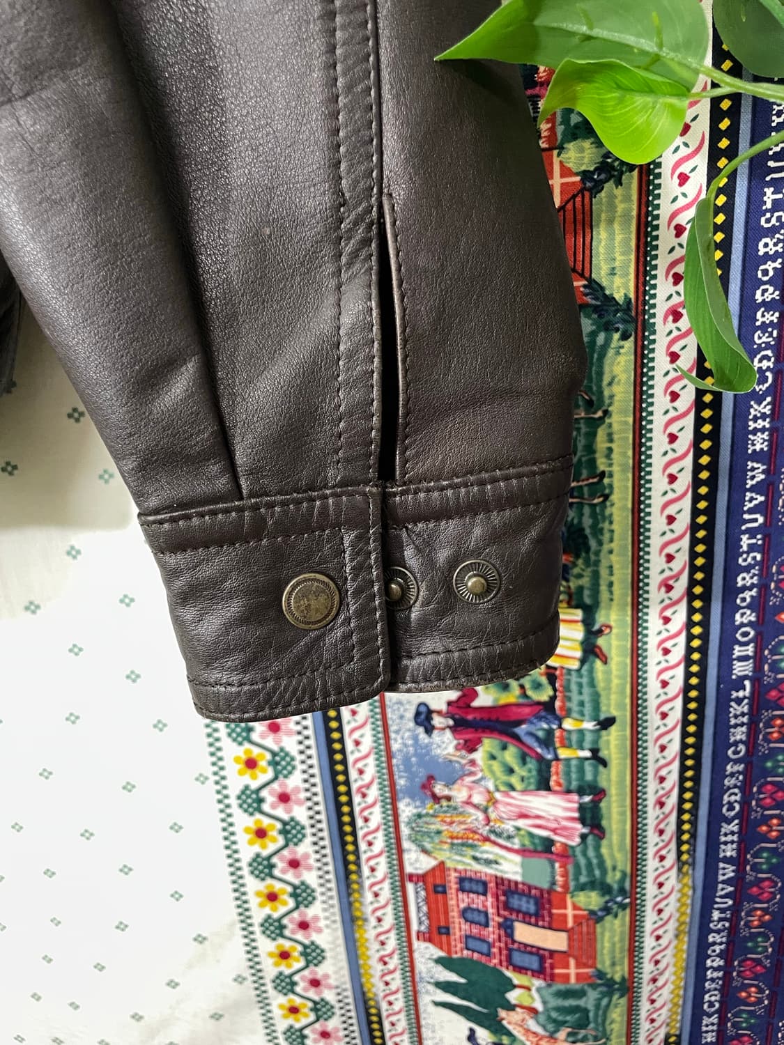 빈티지 레더 봄버 브라운 상품이미지7