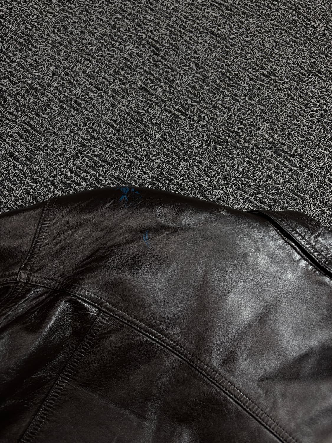 90s 빈티지 아카이브 램스킨 레더 봄버 자켓 브라운 1843 상품이미지5