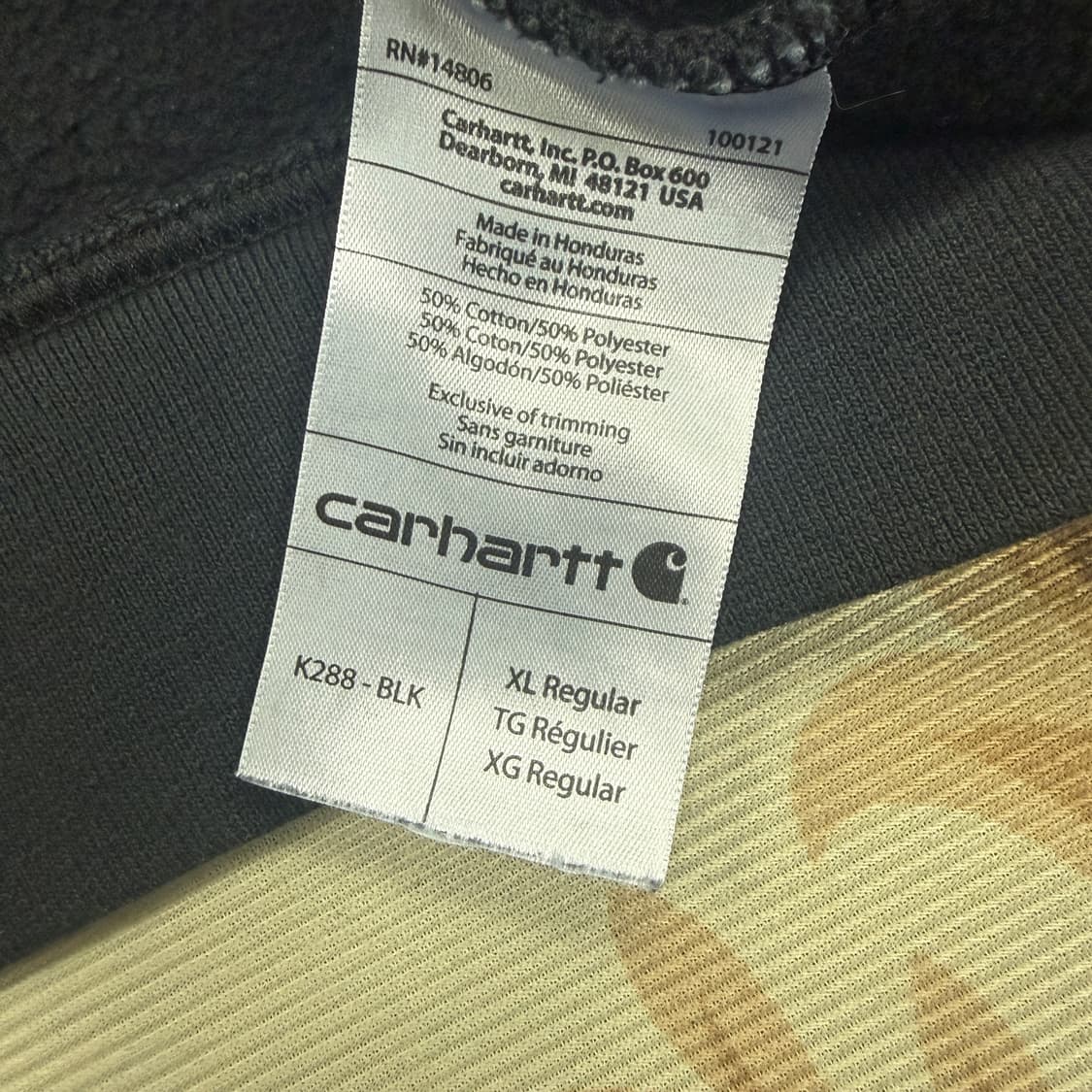 (XL) 칼하트 Carhartt 스펠아웃 후드티셔츠(블랙,빅사이즈) 상품이미지3