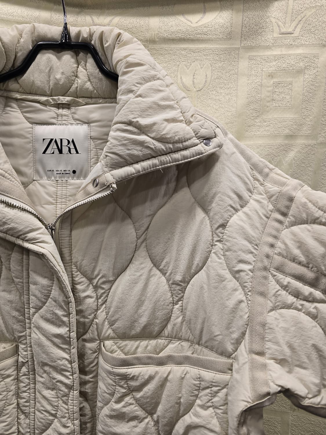 자라 퀼팅 패딩 점퍼 숏자켓 아이보리 44~66 상품이미지4