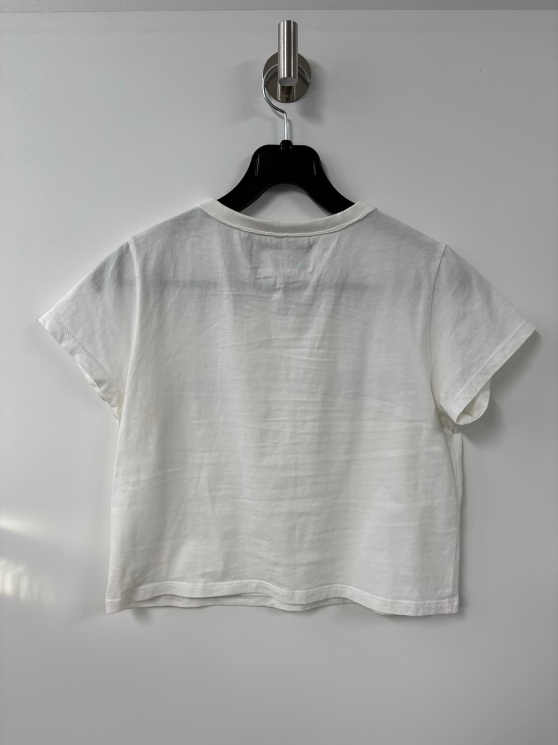 마땡킴 화이트 크롭 반팔 티셔츠 상품이미지4