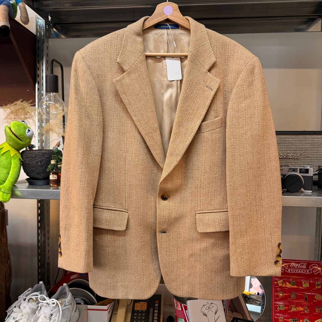 80 90S 폴로 유니버시티 클럽 라인 해링본 블레이저자켓 상품이미지1