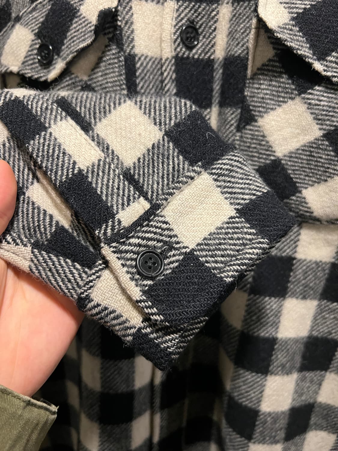 [L]80's 엘엘빈 Made in USA 울 버팔로 체크 셔츠 상품이미지4