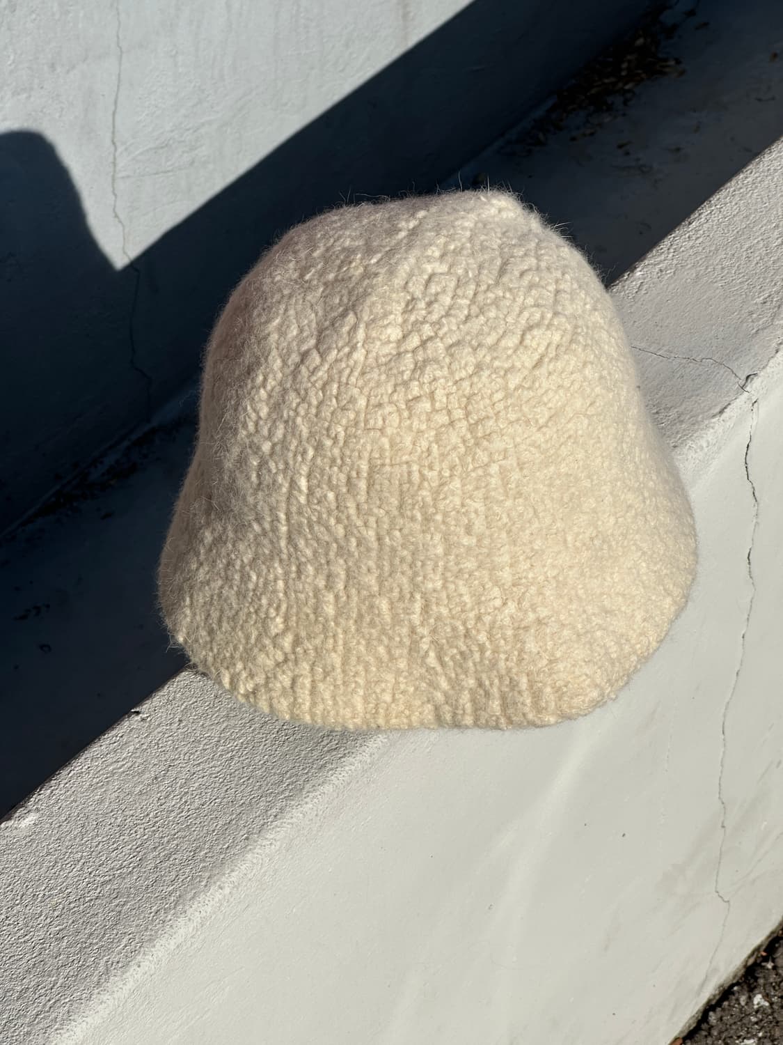 [M-L] 빈티지 아이보리 뽀글이 벙거지 버킷햇 모자 상품이미지2