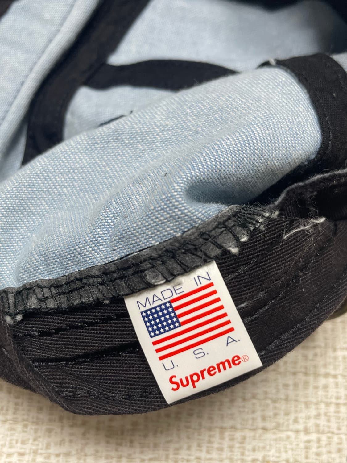 21fw 슈프림 워시드 치노 트윌 캠프캡 데님 상품이미지5