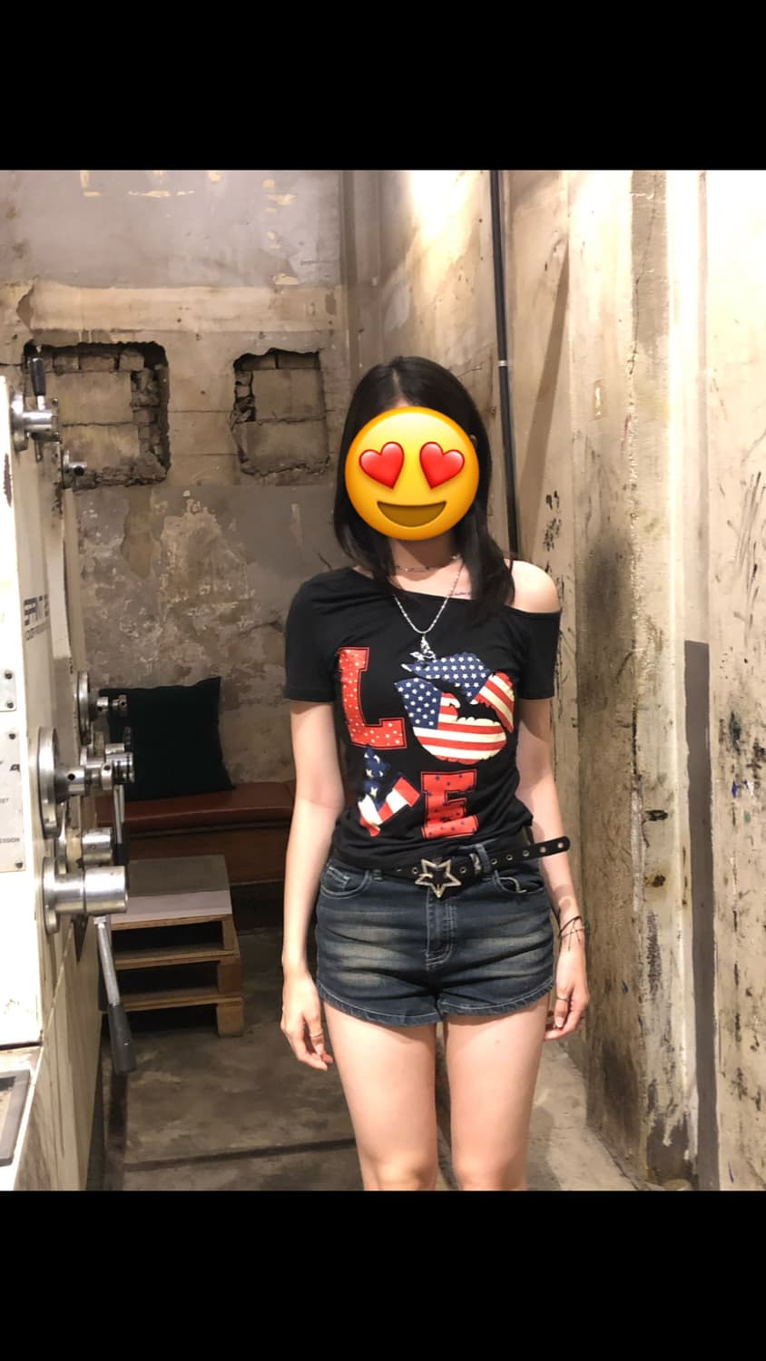 원 숄더 LOVE 반팔티 상품이미지1