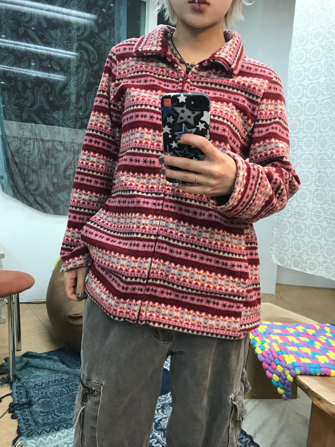 유니클로 핑크 에스닉 후리스  상품이미지2