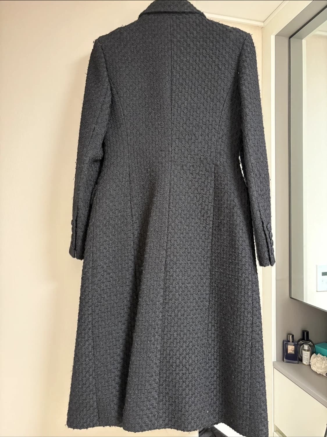 헬더 트위드 롱코트 블랙 S 상품이미지8