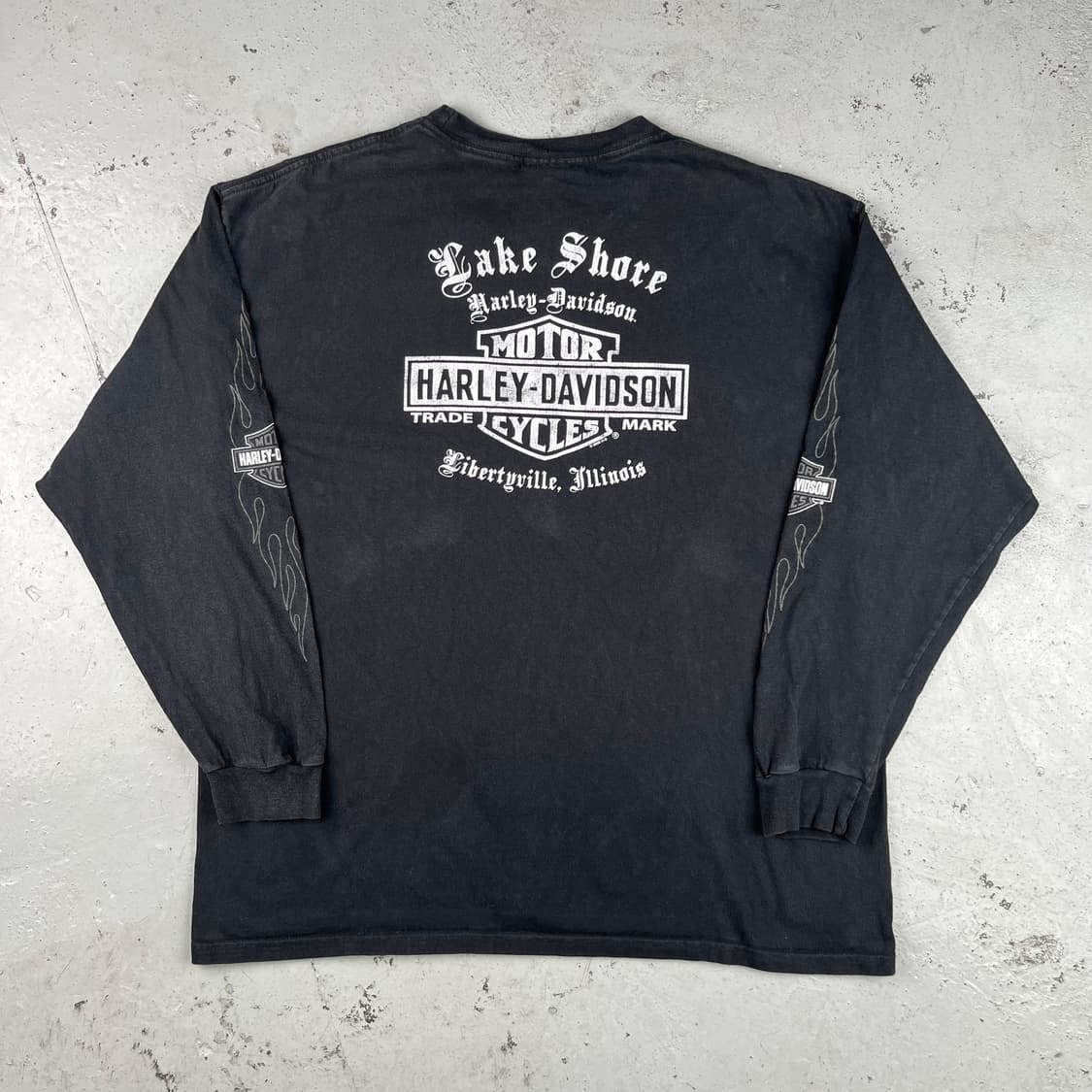 빈티지 할리데이비슨 디플로마체 로고 플레임 롱슬리브 상품이미지2