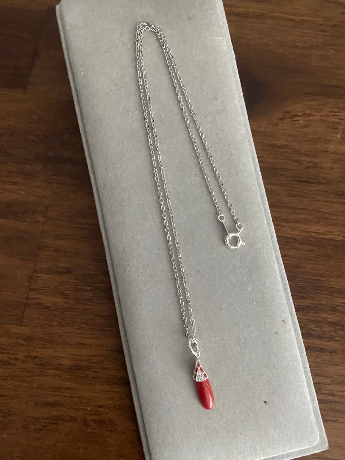 천연 산호 펜던트 실버 목걸이(925) 상품이미지2