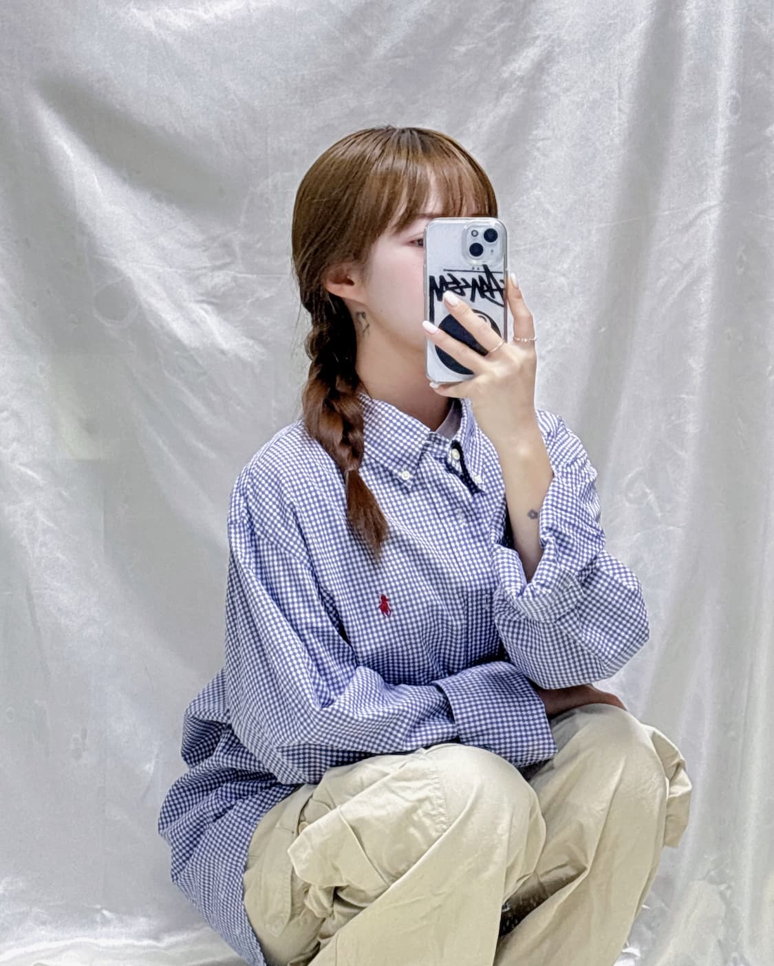 폴로 랄프로렌 포니 오버핏 체크셔츠  상품이미지2