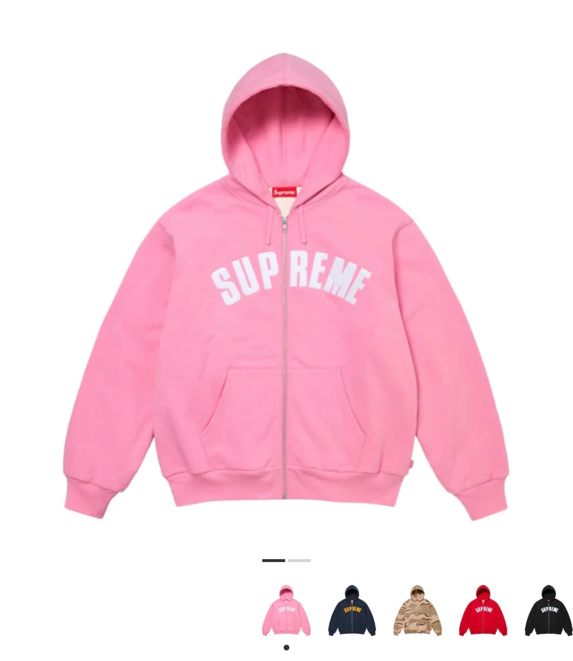 슈프림 아크써멀 후드집업 핑크 M 새상품 상품이미지1
