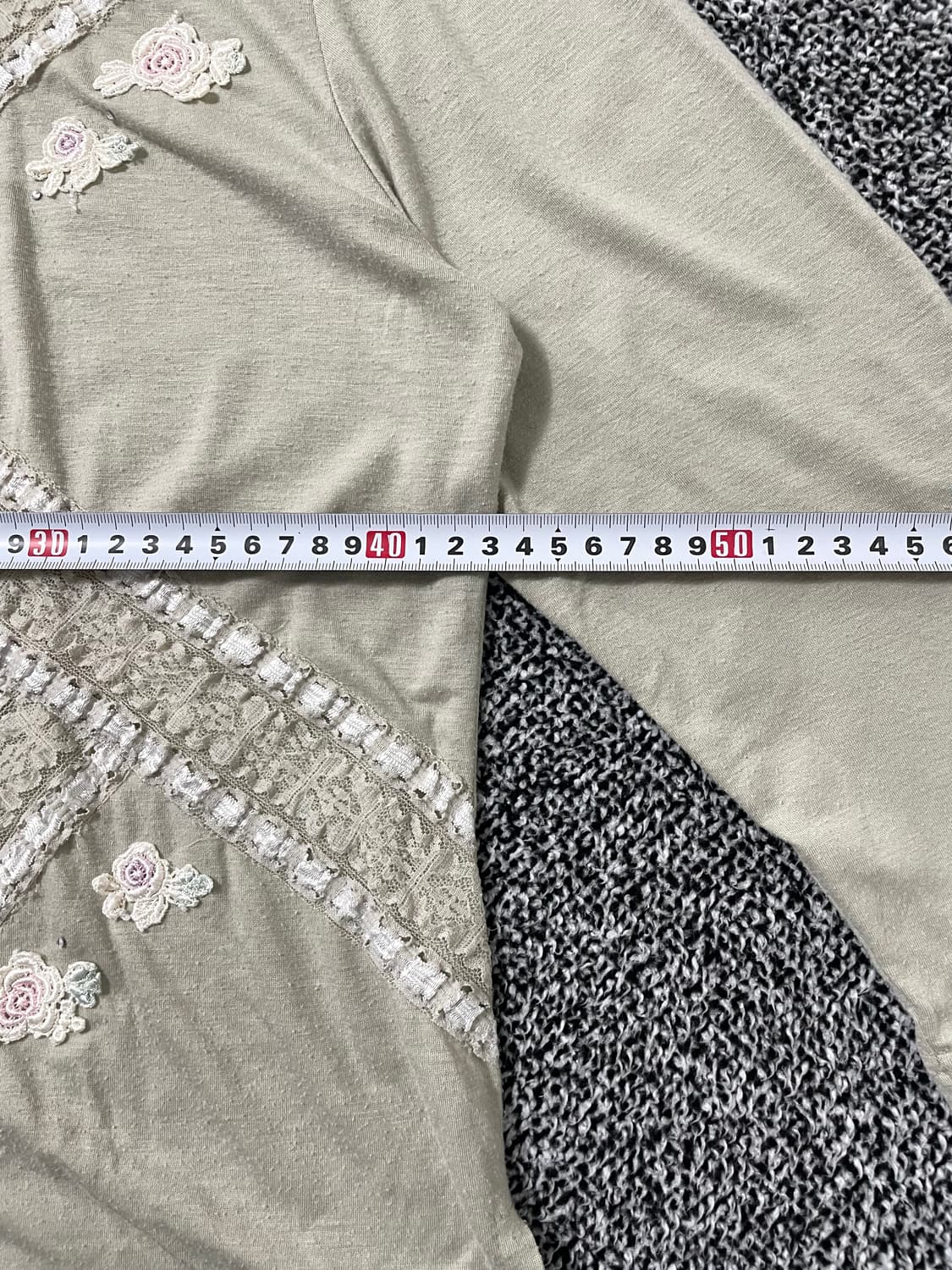 vinteちきゅ. 연두 레이스 로즈 롱 슬리브 긴팔티 모리걸 ꕤ*.° 상품이미지5