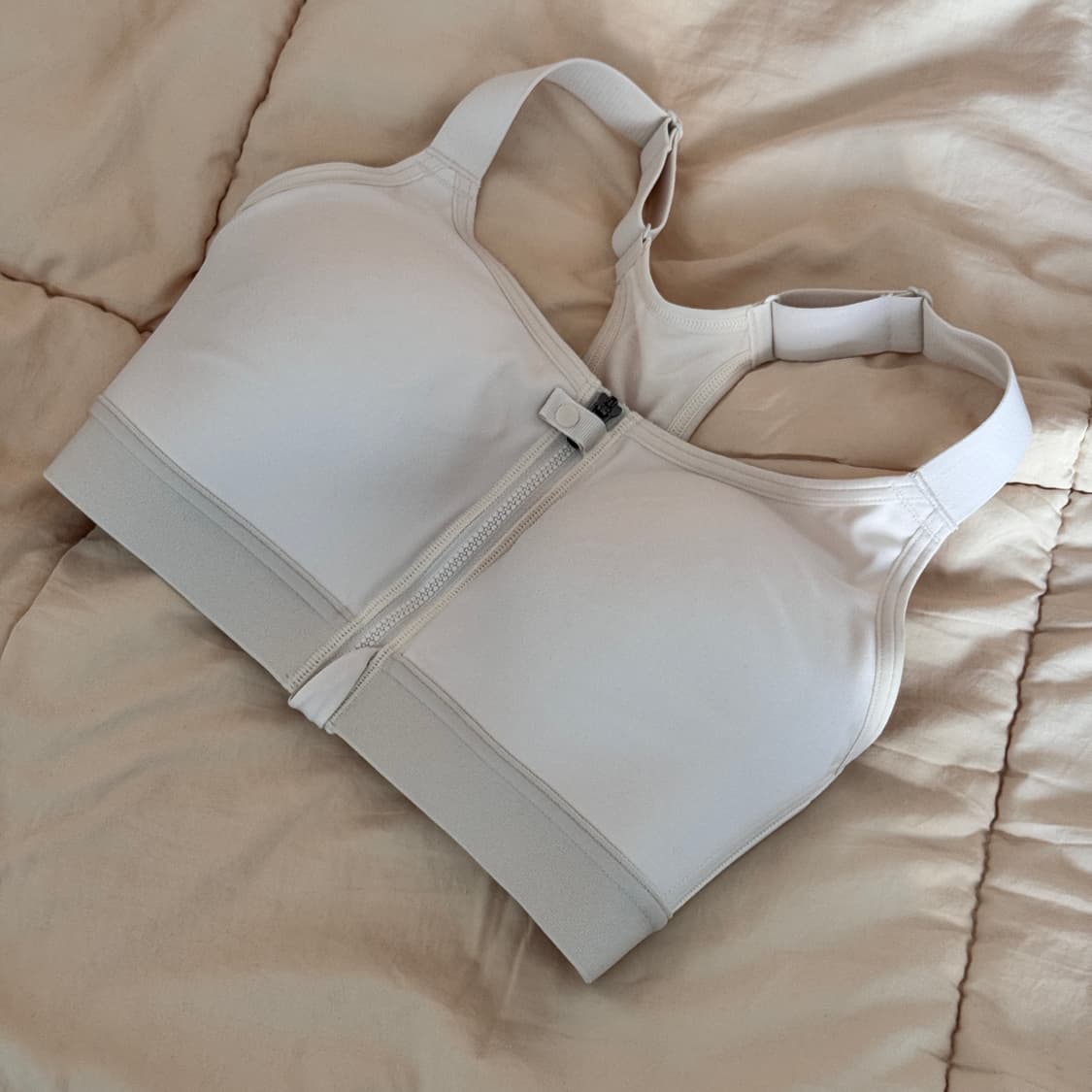컴포트랩 하이서포트 집업 스포츠브라 단품 _ 아이보리 상품이미지4