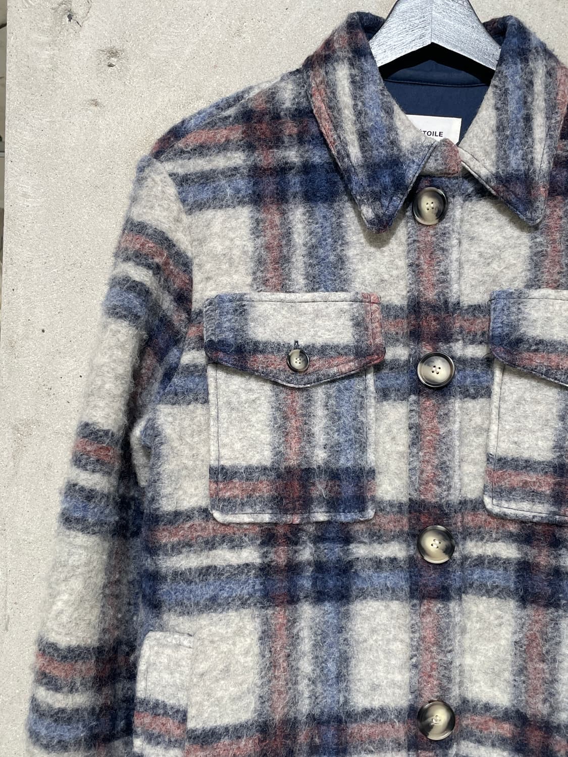 이자벨 마랑 에뚜왈 체스트 포켓 개스톤 체크 자켓 상품이미지2