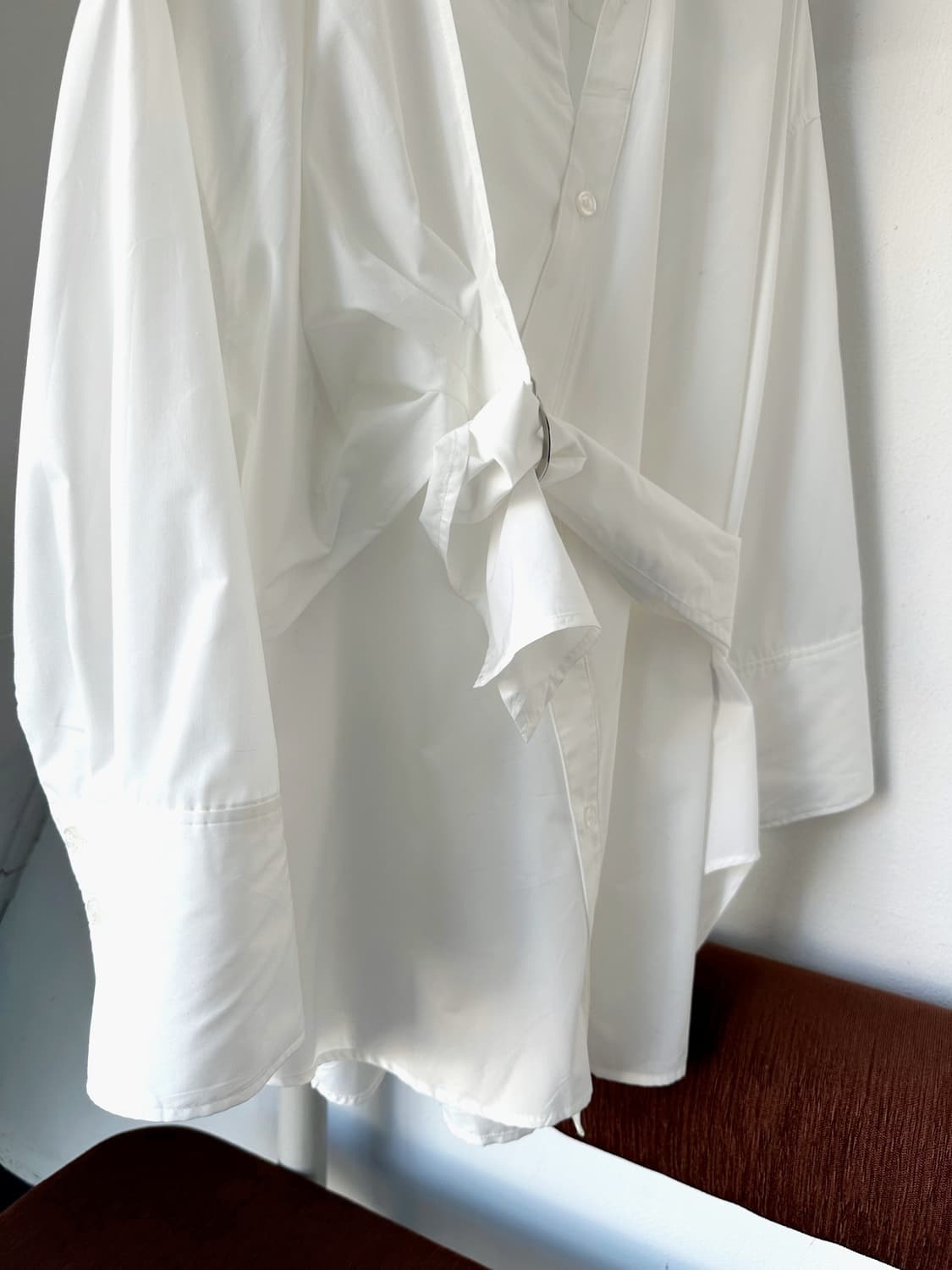 High gauge design belted panel shirt 상품이미지5