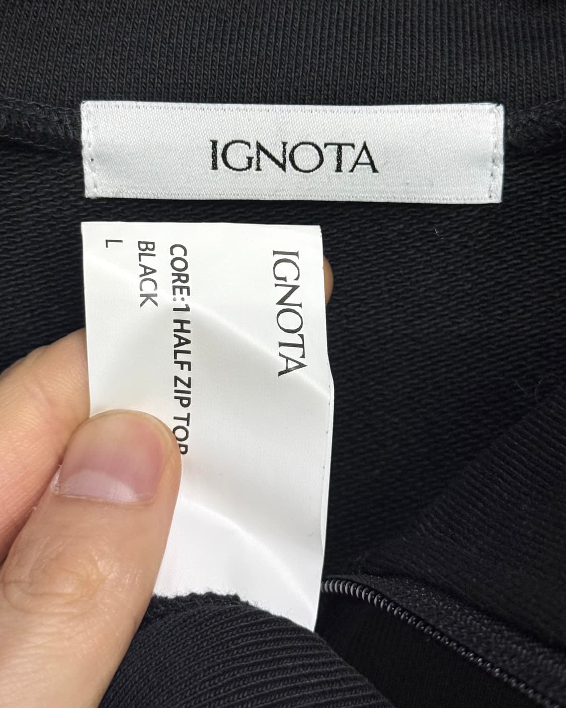 이그노타 스웻 하프 반 집업 와플 패치 워크 오버핏 맨투맨 긴팔 하이넥 상품이미지8