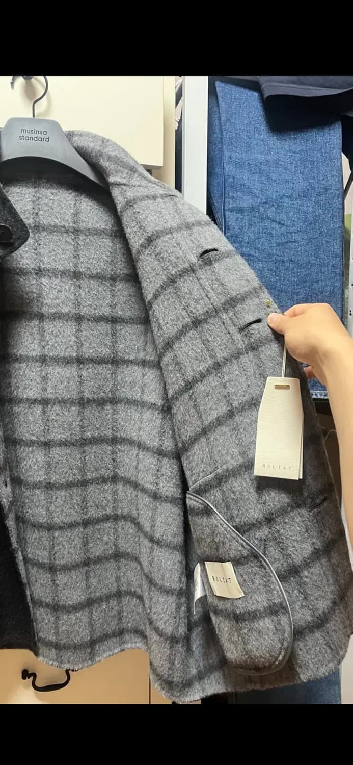 로리엣 핸드메이드 하이넥 오버핏 숏코트 50 상품이미지7