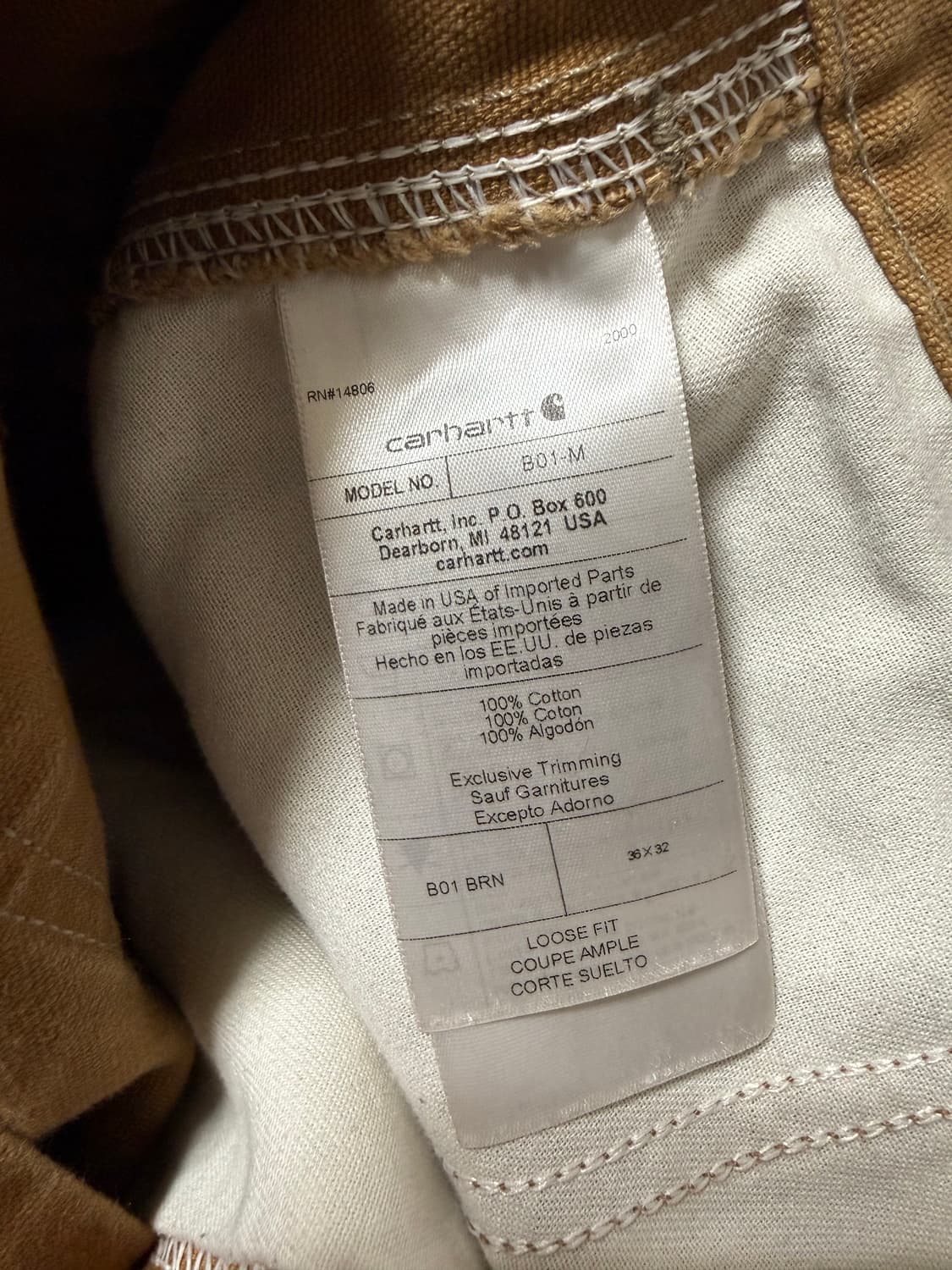 칼하트 b01 brn 브라운 상품이미지5