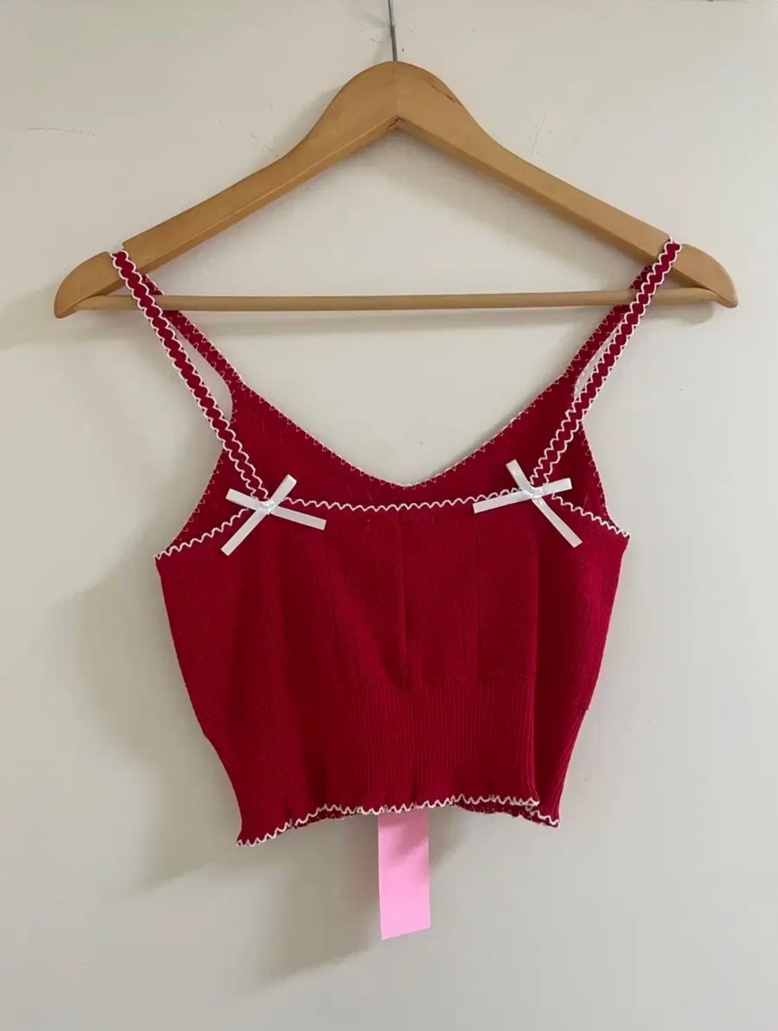 (새상품/택O)마블링 슬리브리스 레드 판매 상품이미지3