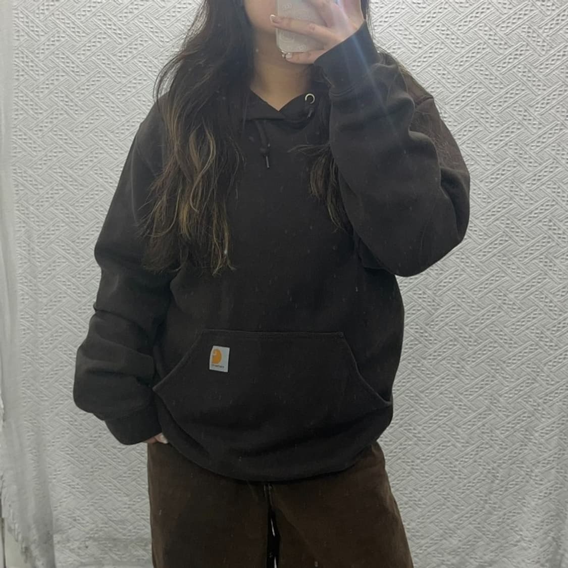 칼하트 써멀 빈티지 오버핏 기모 후드티 100 C06186 상품이미지1