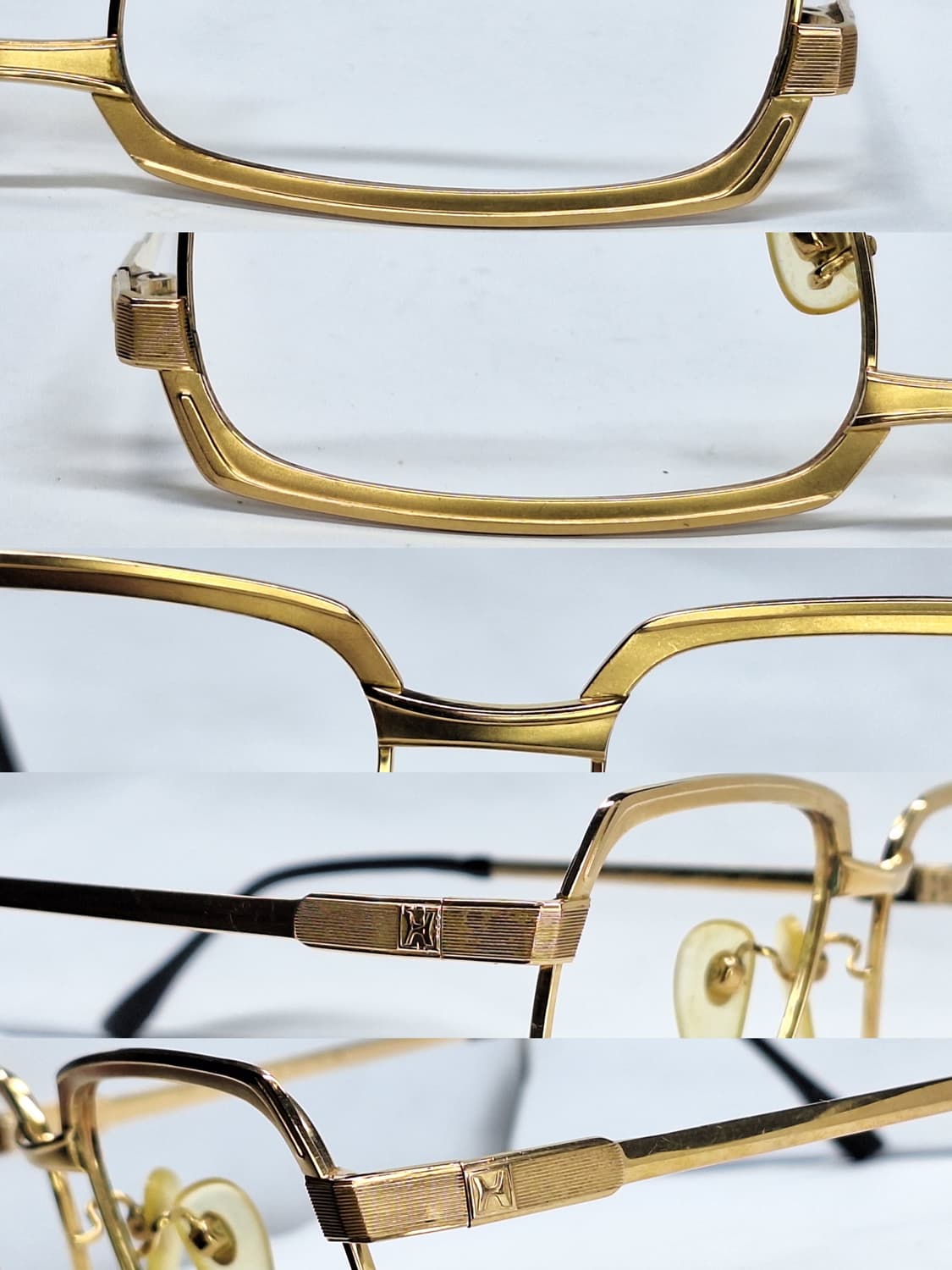 90s 일본 빈티지/호야 G 09119 금도금 HDG 18K 안경테 상품이미지6