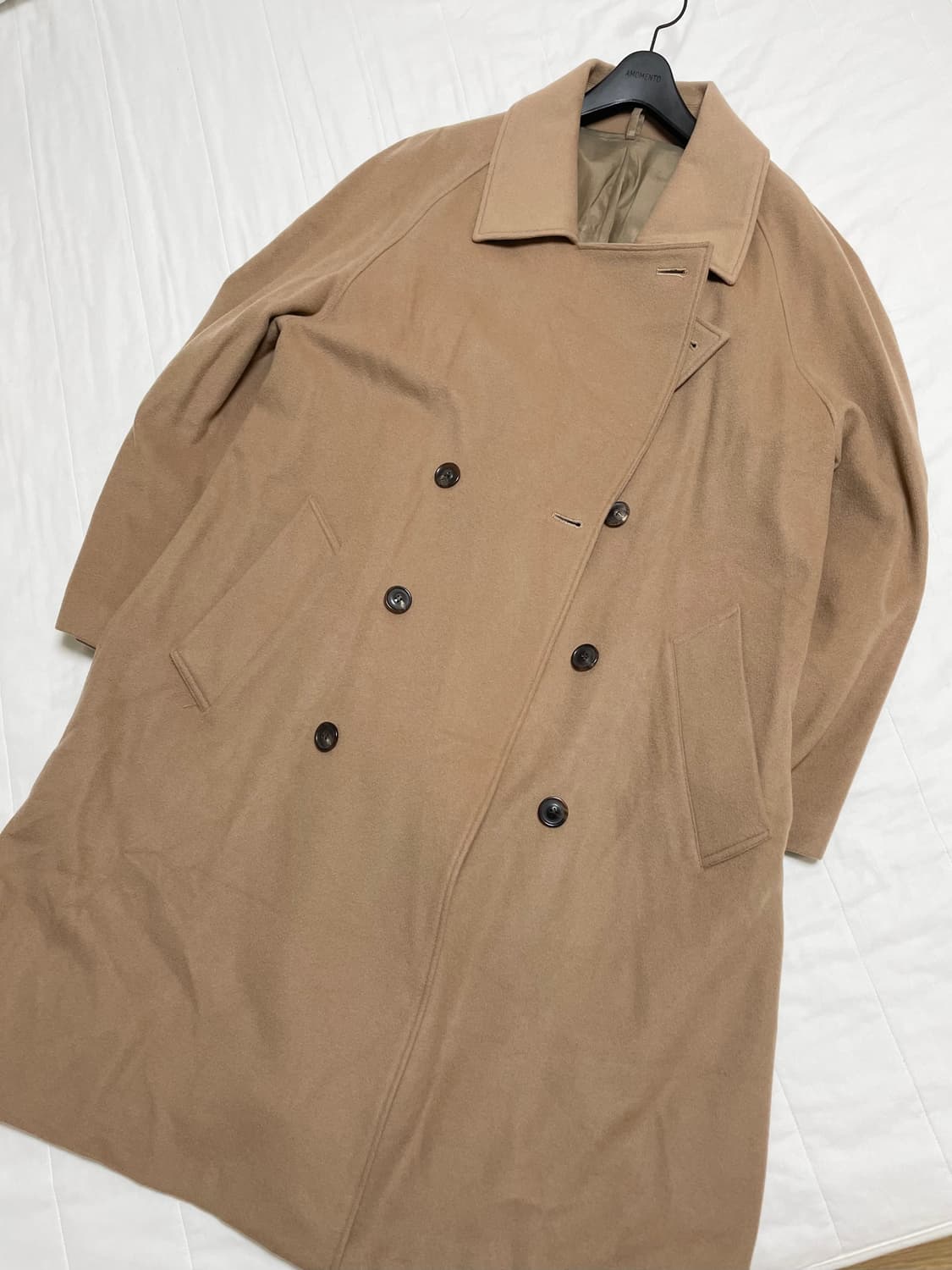 언유즈드 더블 오버사이즈 코트 카멜 상품이미지8