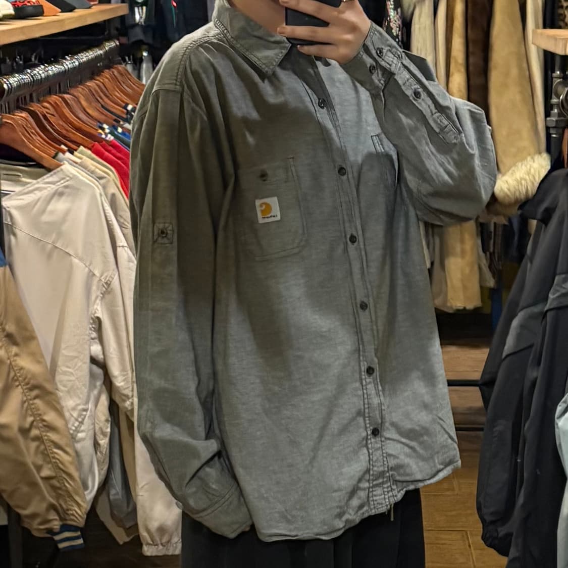 [HI] Carhartt 칼하트 투포켓 긴팔셔츠 그레이 상품이미지4