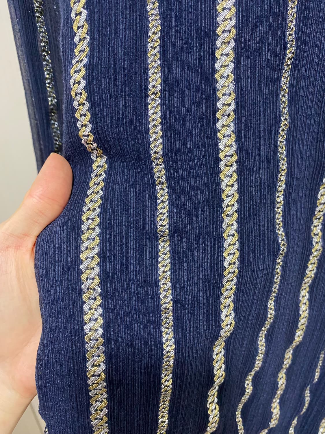 아페쎄(A.P.C) 네이비 골드 쉬폰 원피스 S 상품이미지2