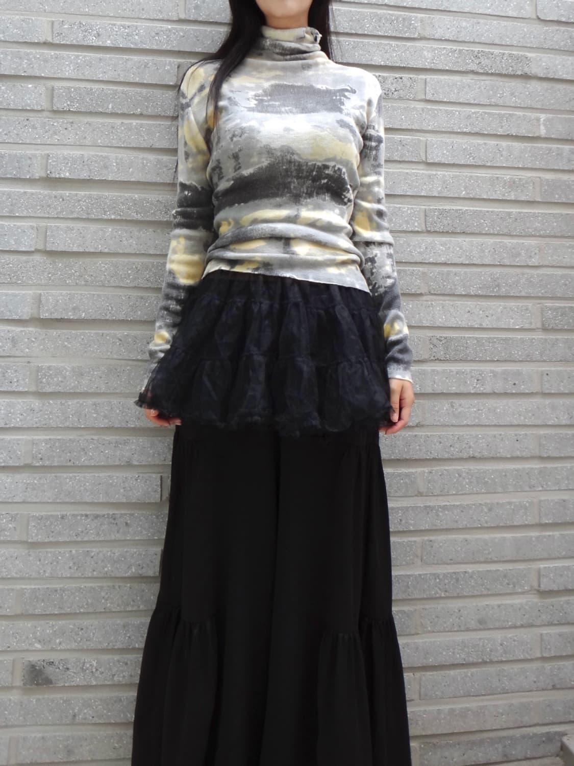 Forest print high neck top 상품이미지5
