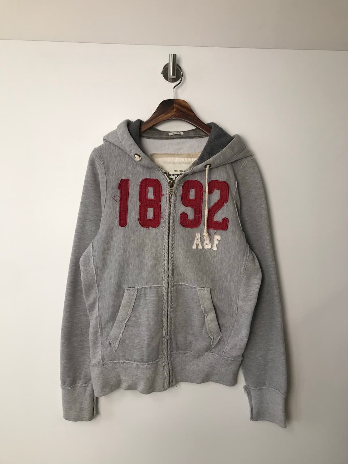 아베크롬비 y2k 와투케 헤비코튼 그레이 후드집업 상품이미지2