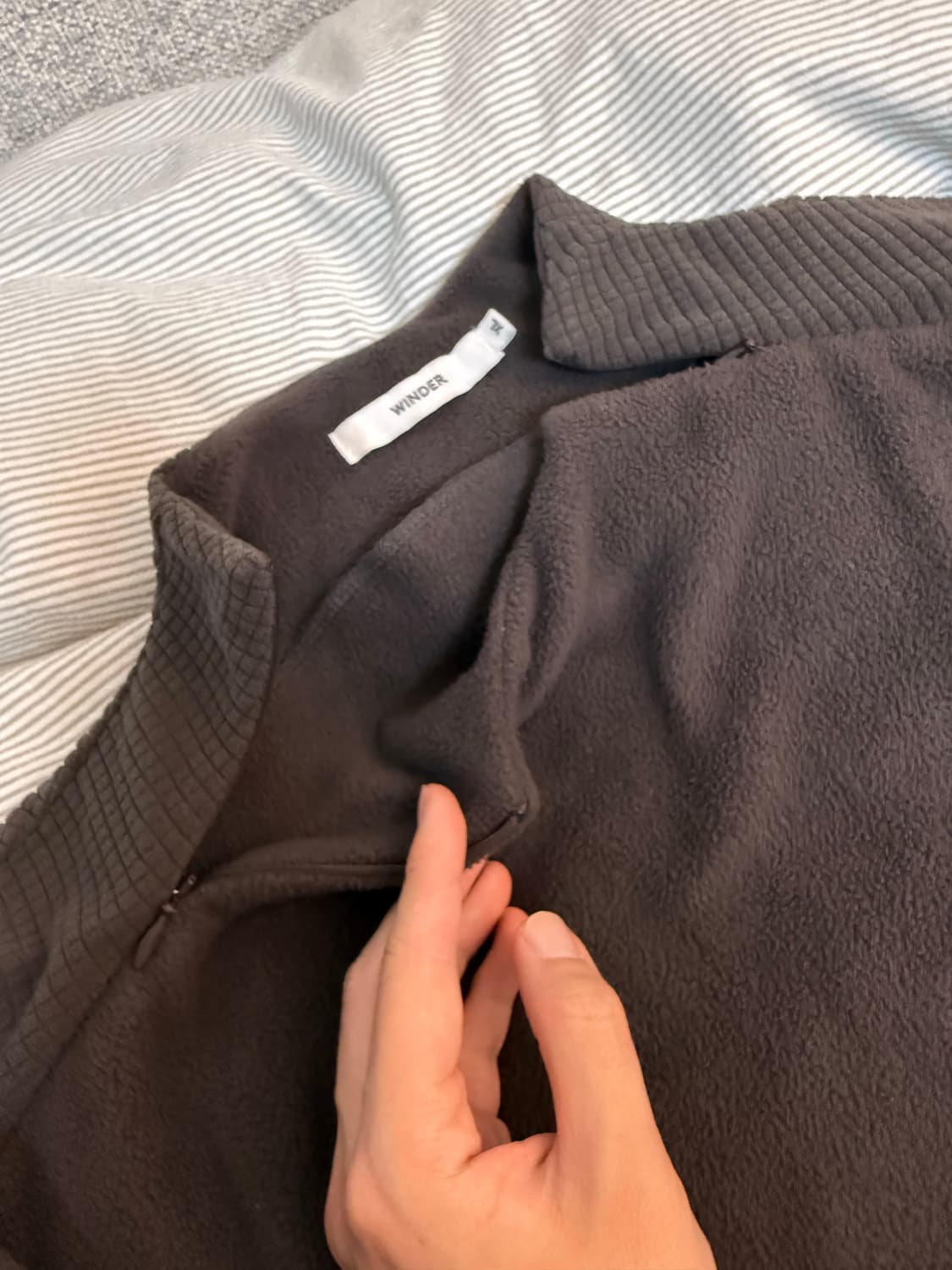츠통령 x 윈더 플리스 풀오버 브라운 XL 상품이미지6