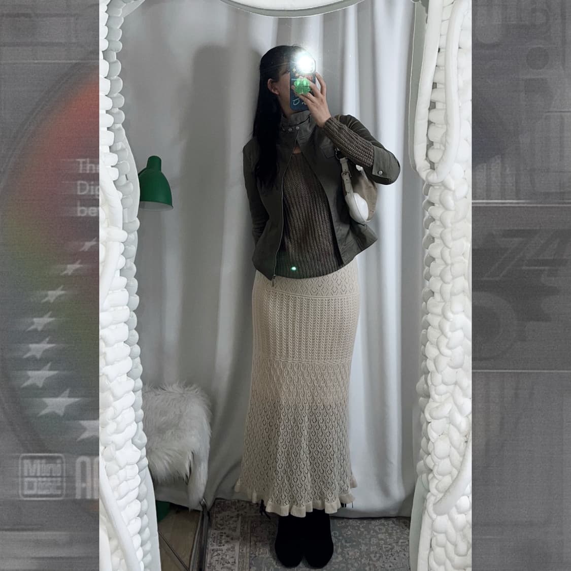 카키 Y2K 넥버클 자켓 상품이미지7